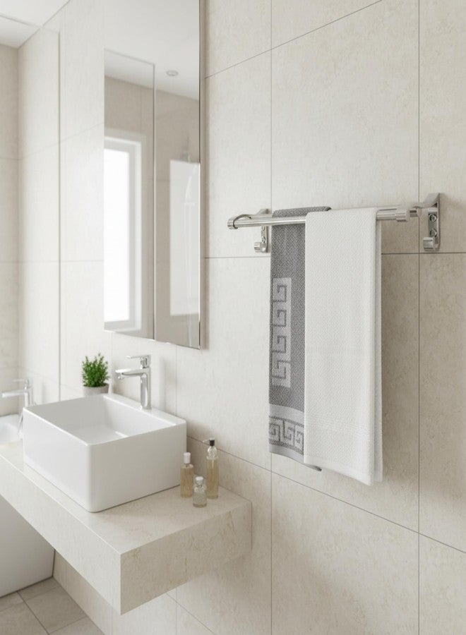 Filox 24 Inch Stainless Steel Double Towel Rod | Durable Wall Mounted Towel Hanger/Bar for Bathroom | Rust-Proof Home Bathroom Accessory - Image 2